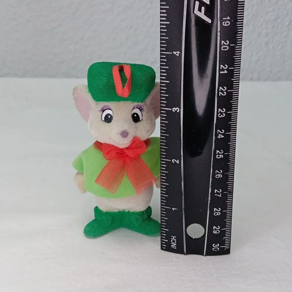 Vintage Disney Ornament 1990 Flocked Rescuers Down Under Miss Bianca 4 inch